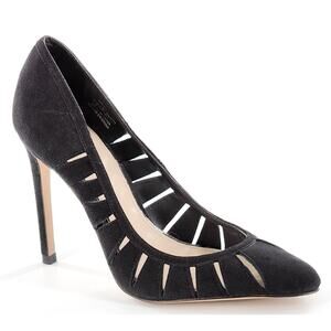 ZARA Sz 6 US Black Stiletto Pumps Heels Cut Out Suede Date Night Vamp Sexy 36